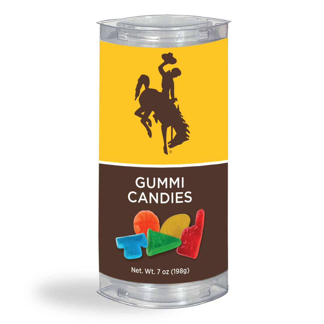 package of gummy candies that have all different shapes for sports teams and different colors