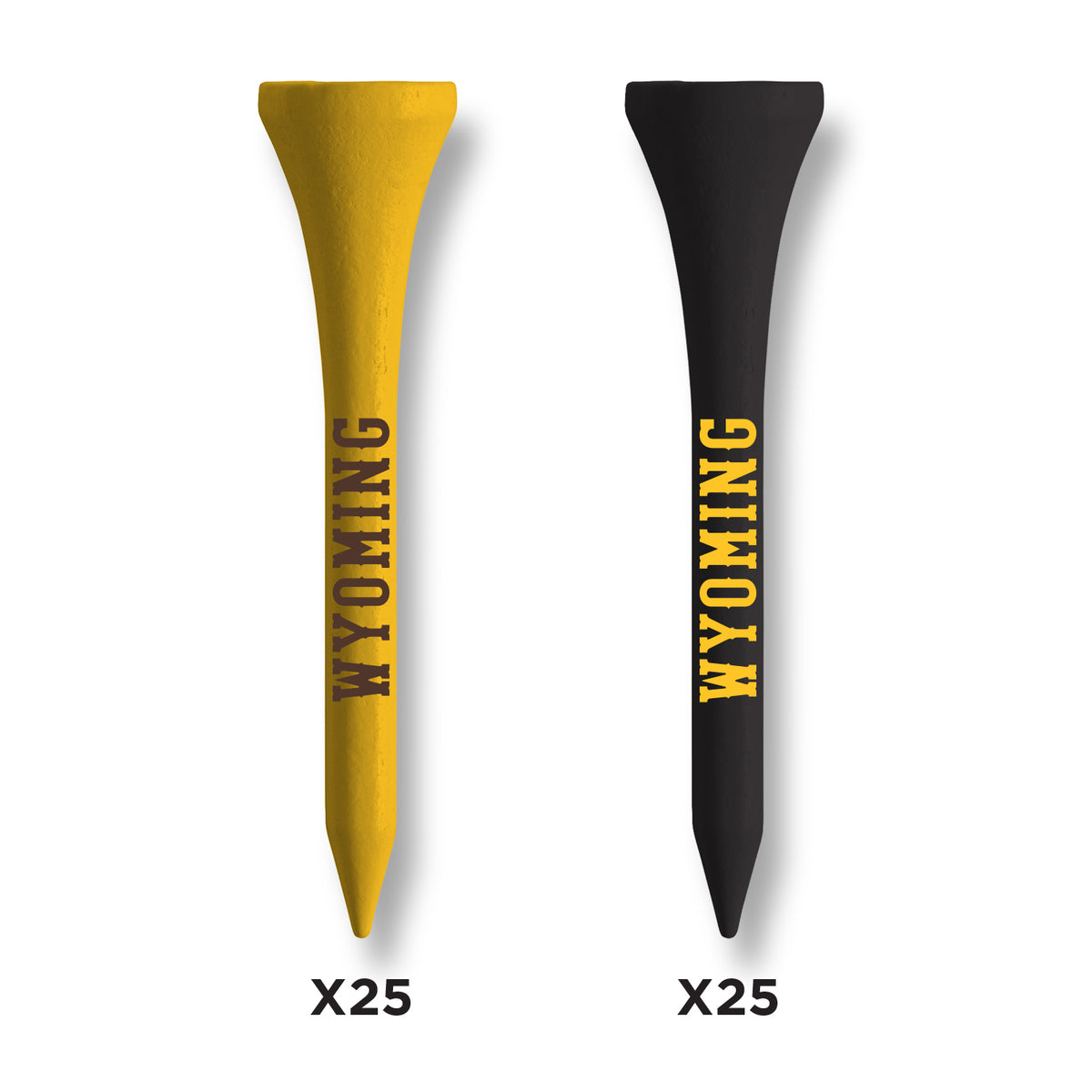 Wyoming Cowboys 50 Pack Golf Tees - Gold/Black