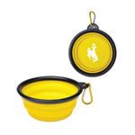 Wyoming Cowboys Silicone Collapsible Pet Bowl - Gold
