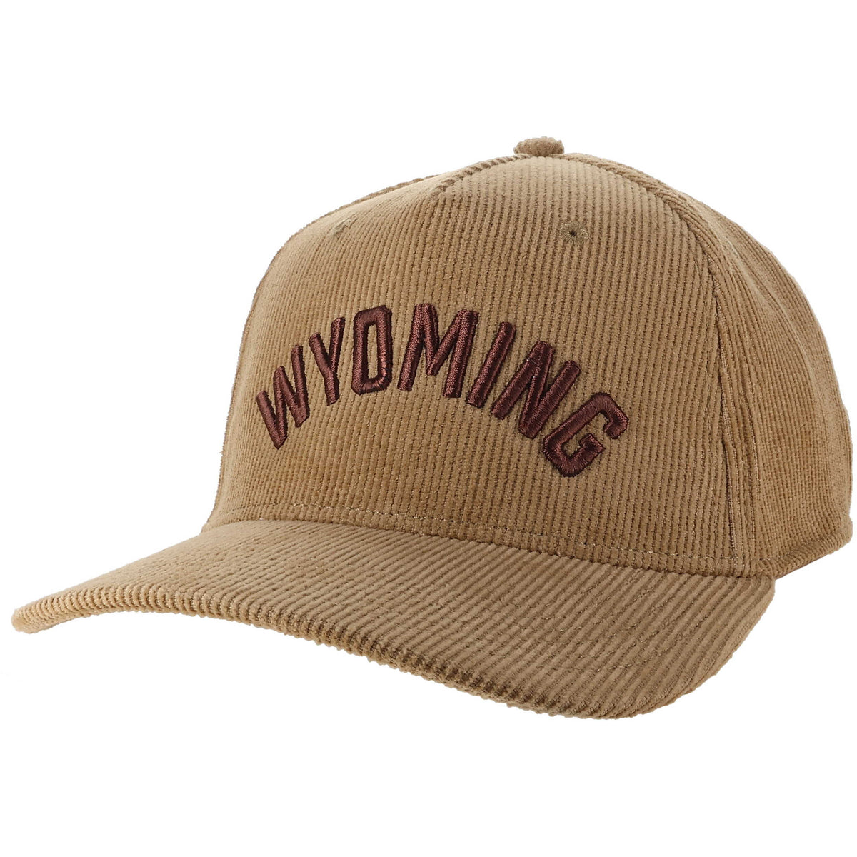 Brown cap with 'Wyoming' embroidered on the front pictured on a white background