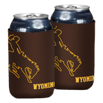 Wyoming Cowboys Oversized Logo Can Cooler - Brown