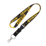Wyoming Cowboys B/H Blackout Lanyard - Black/Gold