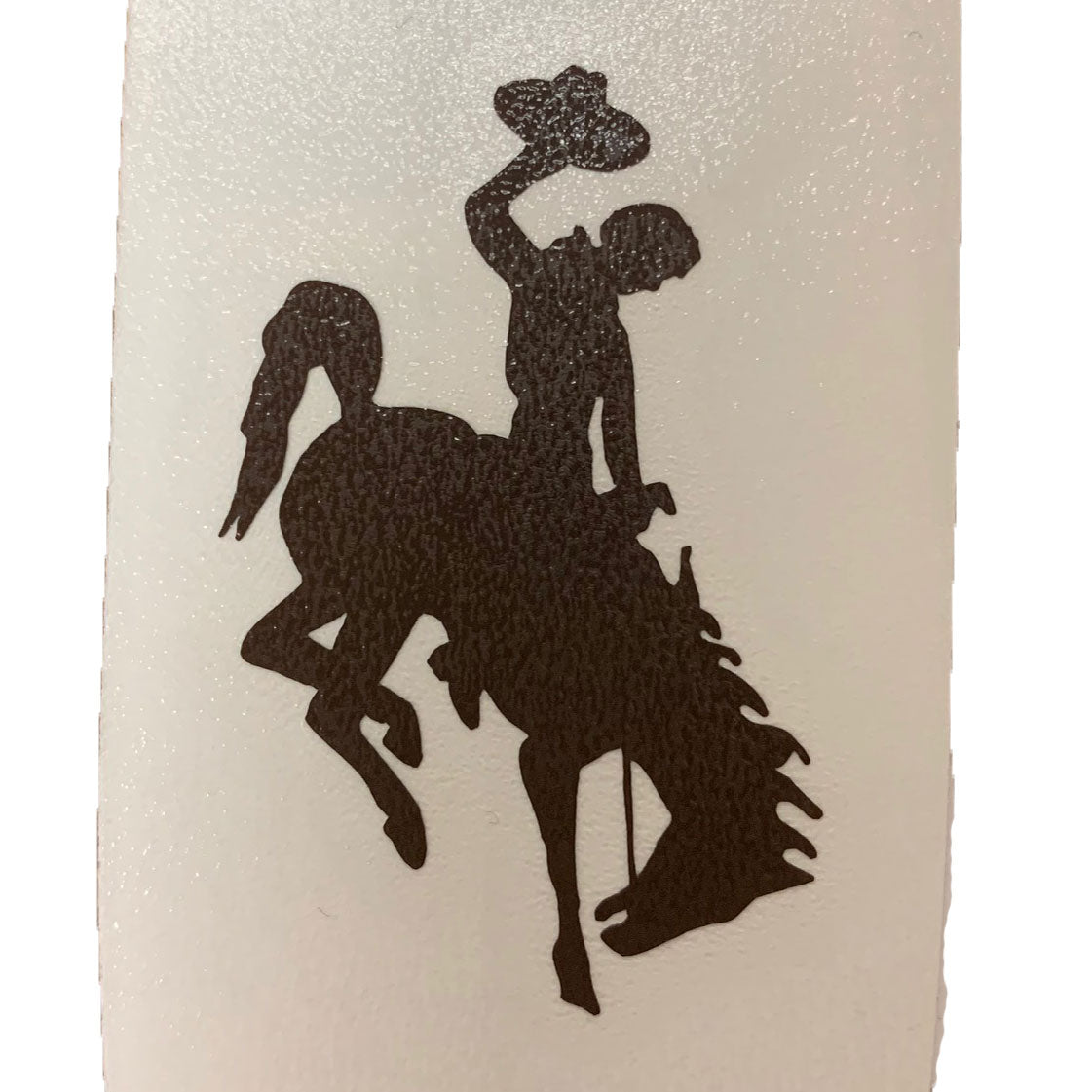 brown bucking horse vinyl decal, 1.7 inch tall