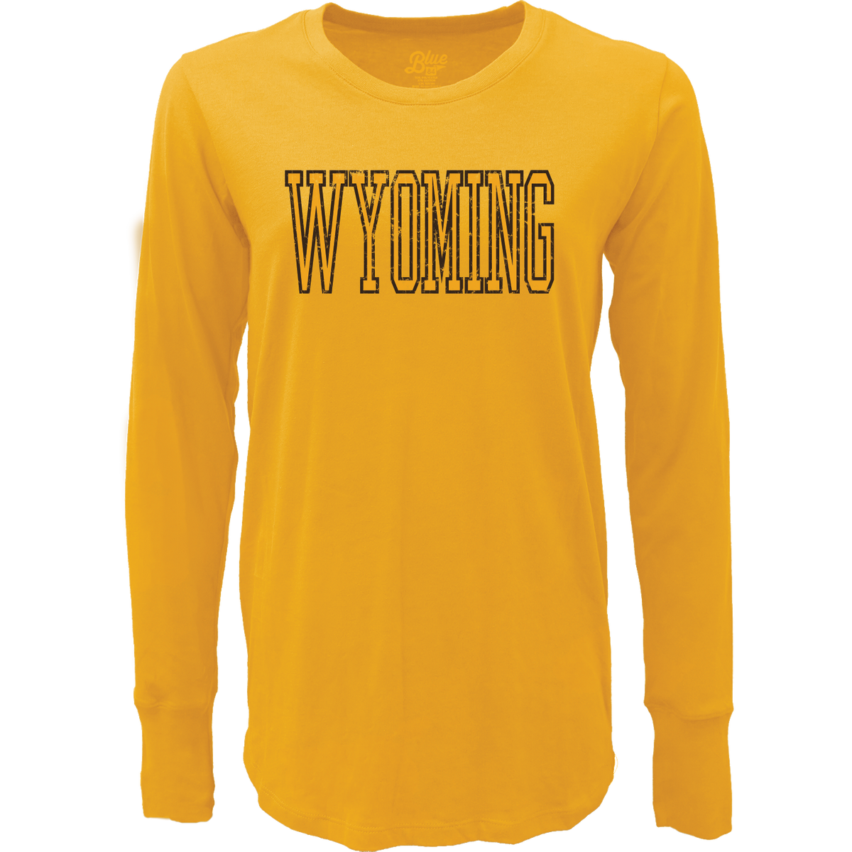 Wyoming Cowboys Women's Varsity Letter L/S Tee - Gold