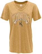 Wyoming Cowboys Good Hearted Women's S/S Tee - Mustard