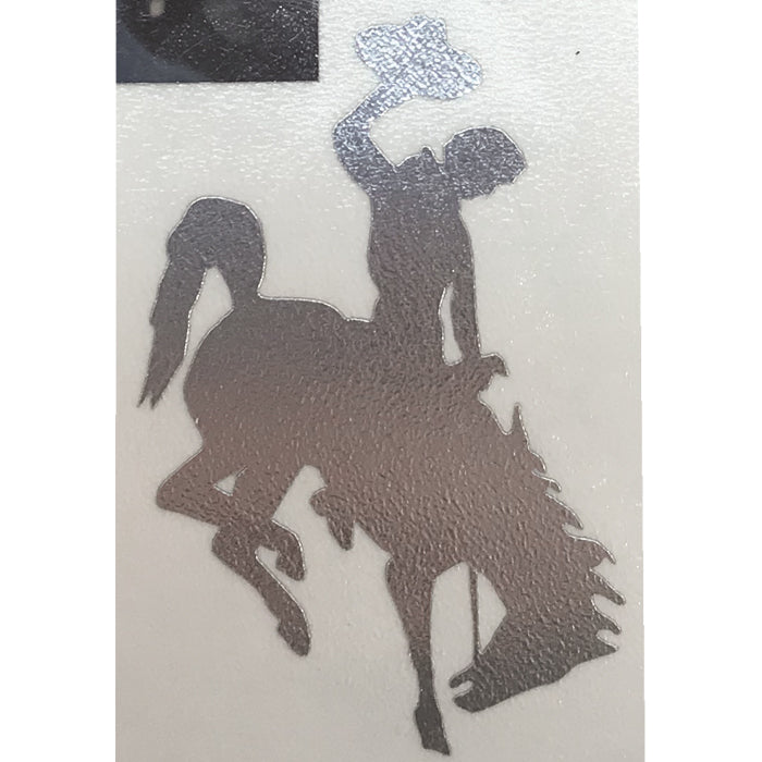 1.7 inch tall chrome bucking horse shaped vinyl decal