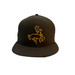 Wyoming Cowboys Josh Allen Billistration Fitted Hat - Brown