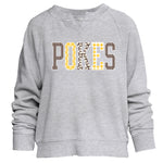 Wyoming Cowboys Women's Pokes Floral Crewneck - Heather