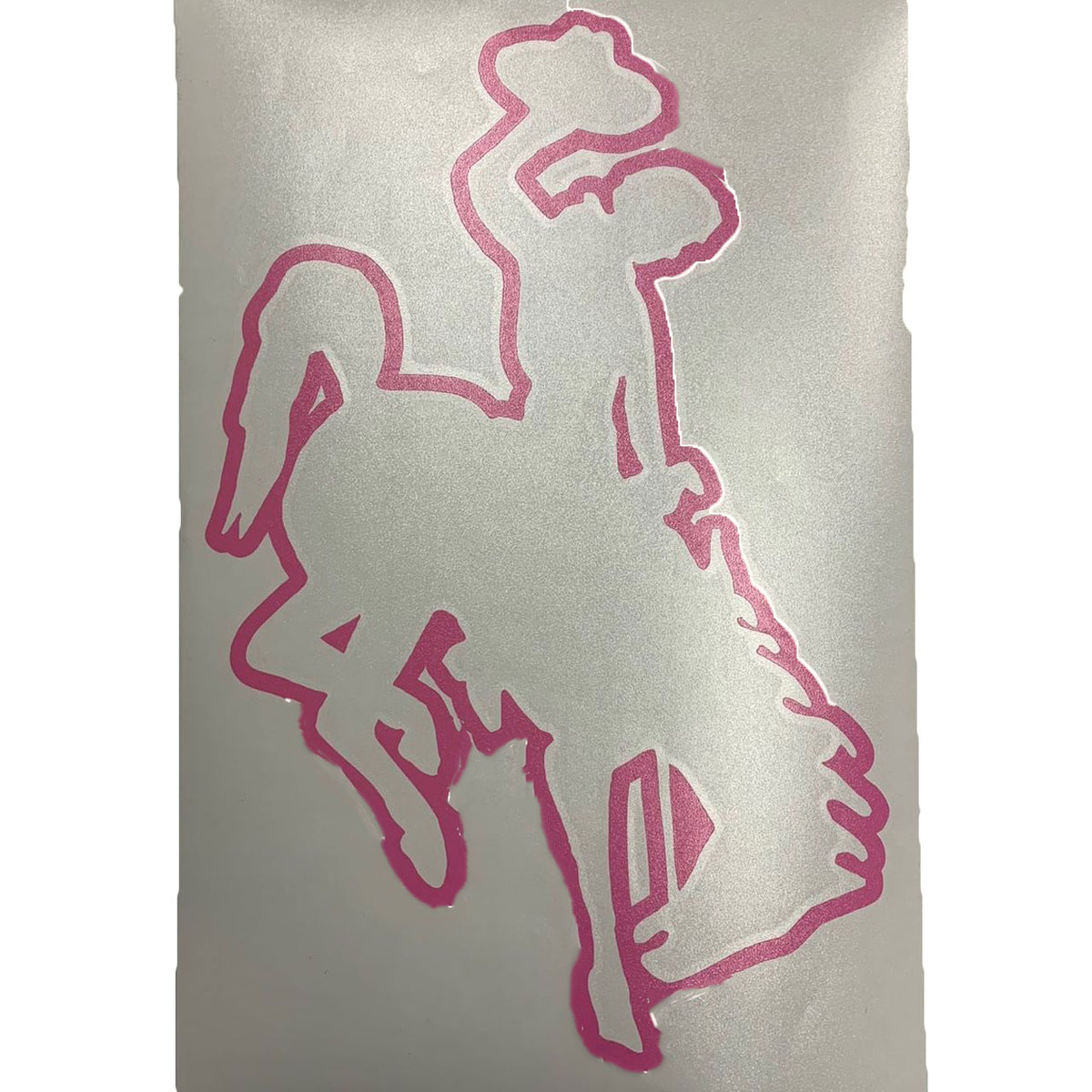 12 inch tall bucking horse outline, vinyl decal in pink