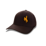 Wyoming Cowboys Offset Bucking Horse FlexFit Hat - Brown