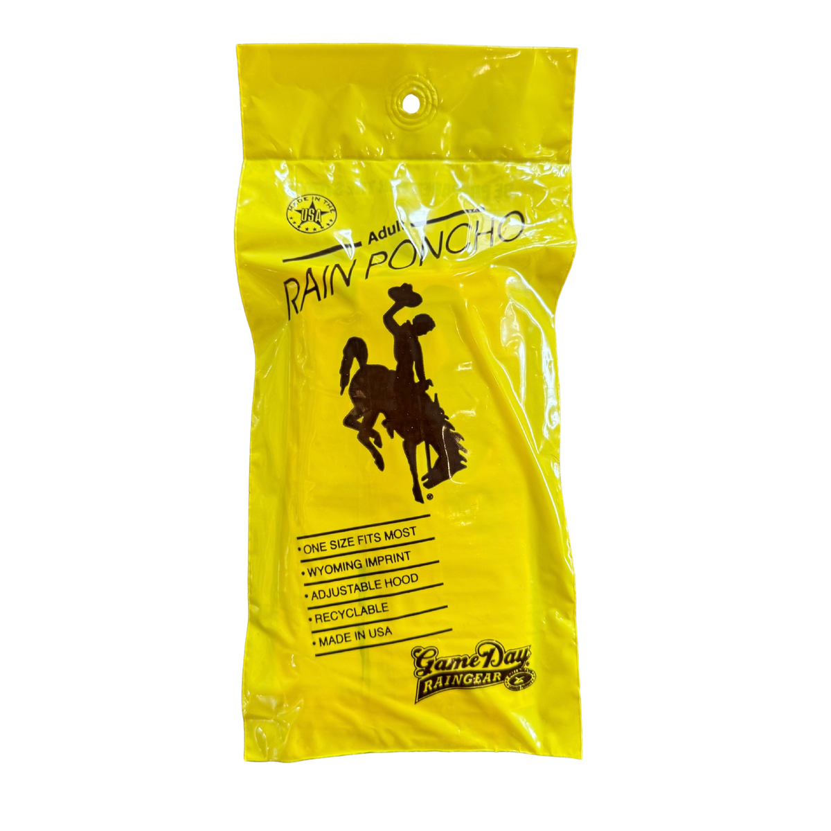 Wyoming Cowboys B/H Rain Poncho - Gold
