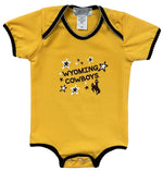 Wyoming Cowboys Infant Stars S/S Onesie- Gold/Brown