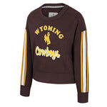 Wyoming Cowboys Women's Dropshoulder Crewneck - Brown