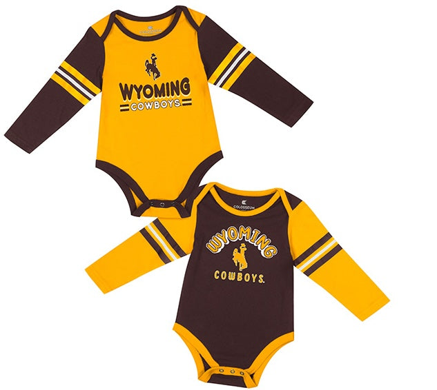 Wyoming Cowboys B/H 2-Pack Onesie Set - Brown/Gold