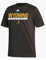 Wyoming Cowboys Adidas Basketball S/S Tee - Brown