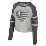 Wyoming Cowboys Women's OHT L/S Crop- Grey