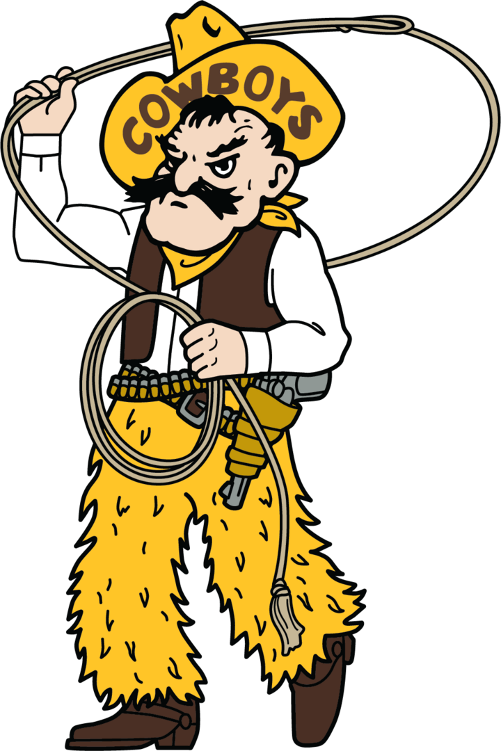 brown and gold pistol pete 6-inch decal roping