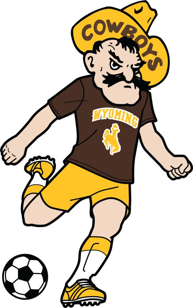 brown and gold 6-inch pistol pete decal. sport specific soccer pete