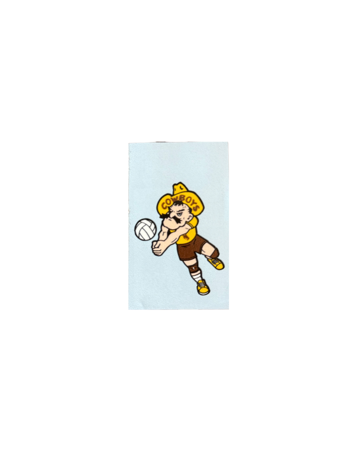 1.7 inch decal of pistol pete playing volleyball