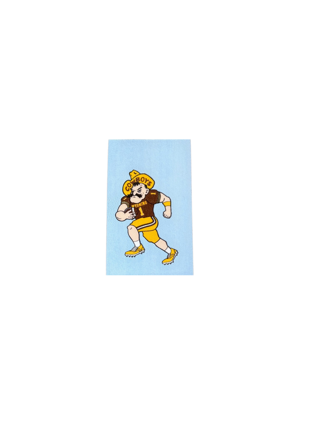 1.7 inch decal of pistol pete playing football