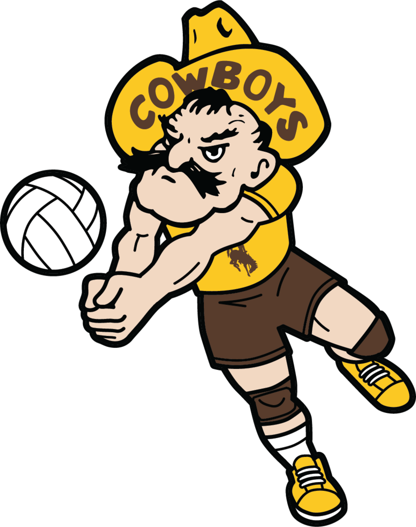 brown and gold 6-inch pistol pete decal. sport specific volleyball pete