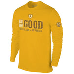 Wyoming Cowboys Be Good Do Good God Bless L/S Tee - Gold