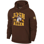 Wyoming Cowboys Josh Allen #17 Hooded Sweatshirt - Brown