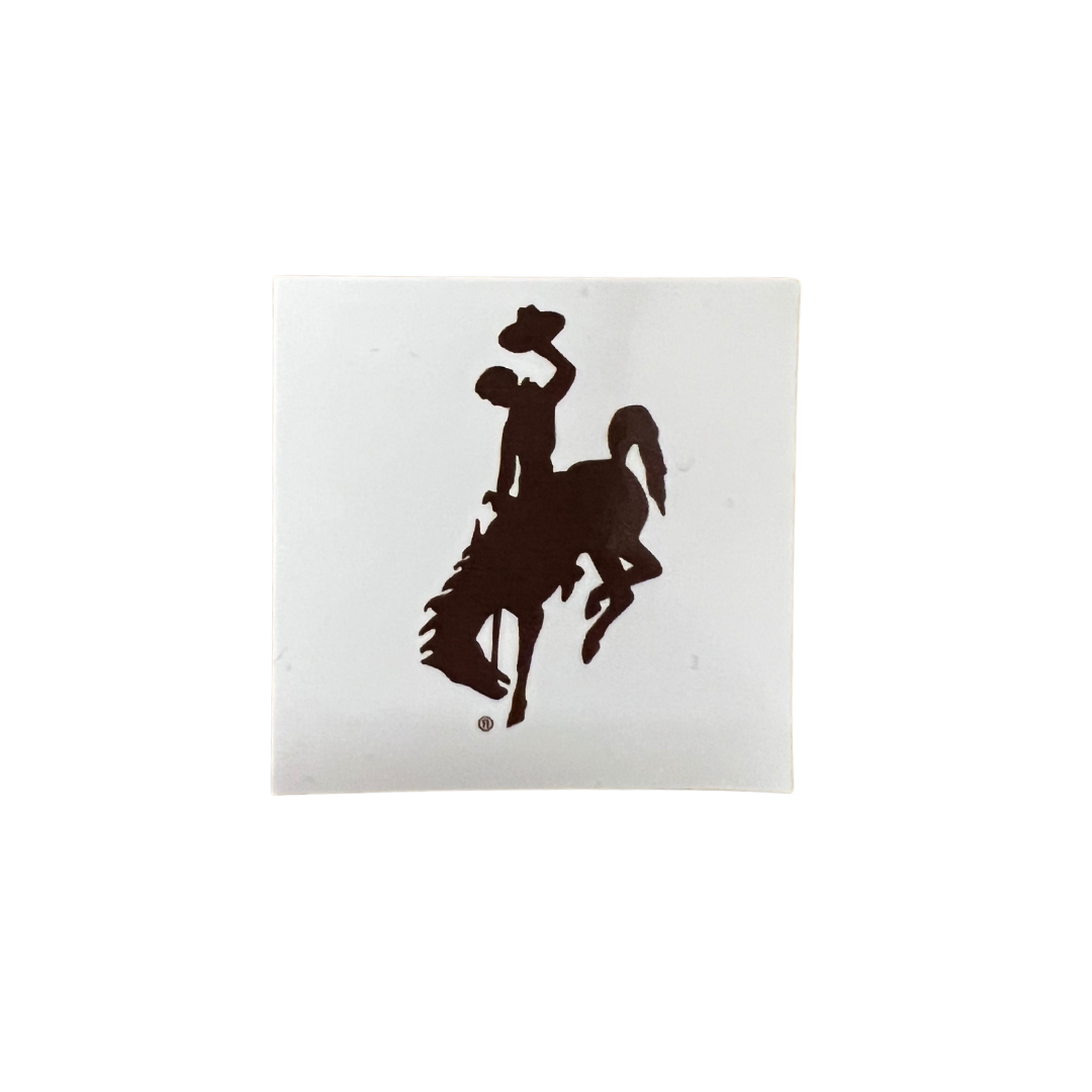 image of bucking horse face tattoo in brown