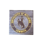 Wyoming Cowboys B/H Wooden Coaster - Grey