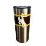 Wyoming Cowboys B/h Striped 20oz. Tumbler - Silver