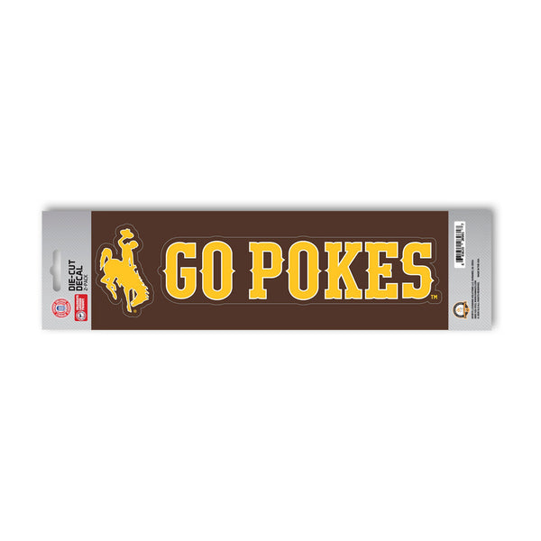Wyoming Cowboys Go Pokes Decal - Brown - Brown and Gold Outlet