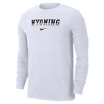 Wyoming Cowboys Nike DriFit Cotton L/S Tee - White