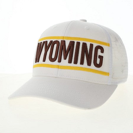 White cap with 'WYOMING' text on a white background