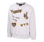 Wyoming Cowboys Toddler Coco Crewneck - Grey