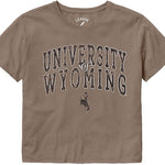 Wyoming Cowboys Women's Cropped S/S Tee - Driftwood