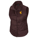 Wyoming Cowboys Women's Puffer Vest - Brown