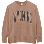 Wyoming Cowboys Women's Weathered Crewneck - Camel