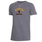 Wyoming Cowboys Youth Under Armour S/S Tee - Carbon Heather