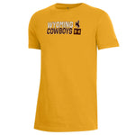 Wyoming Cowboys Youth Under Armour S/S Tee - Gold