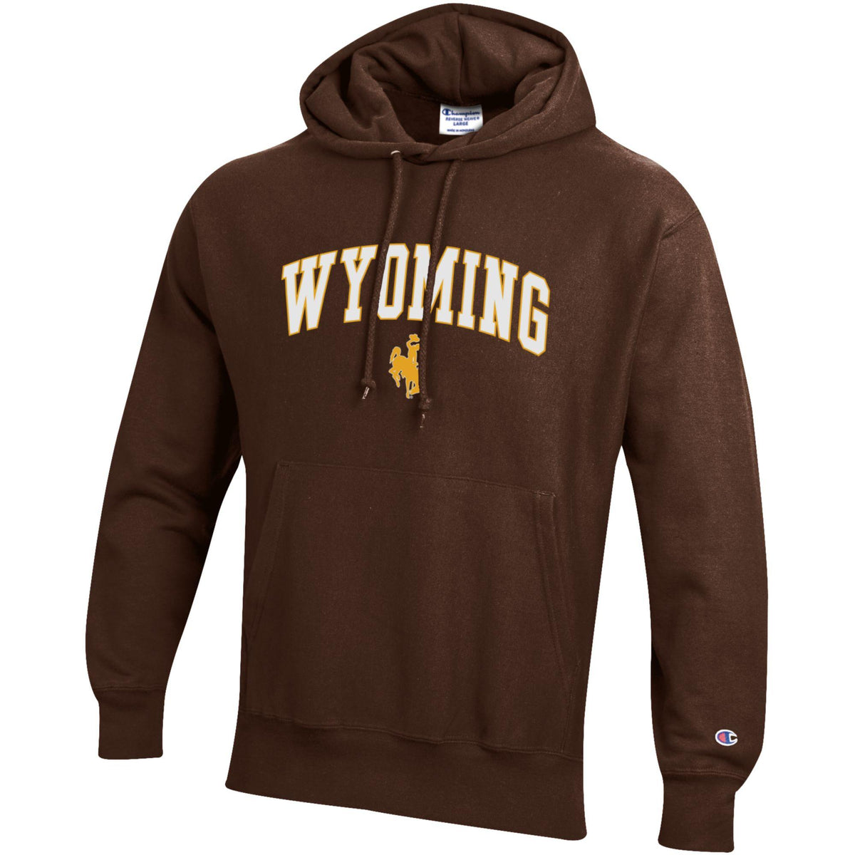 Wyoming Cowboys Champion Reverse Weave Hooded Sweatshirt - Brown