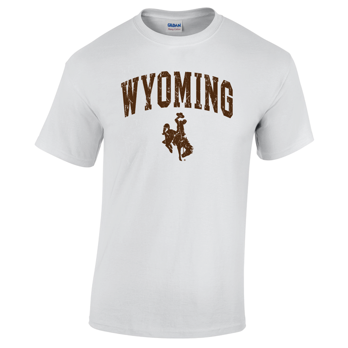 Wyoming Cowboys Traditional Distressed Tee - White University