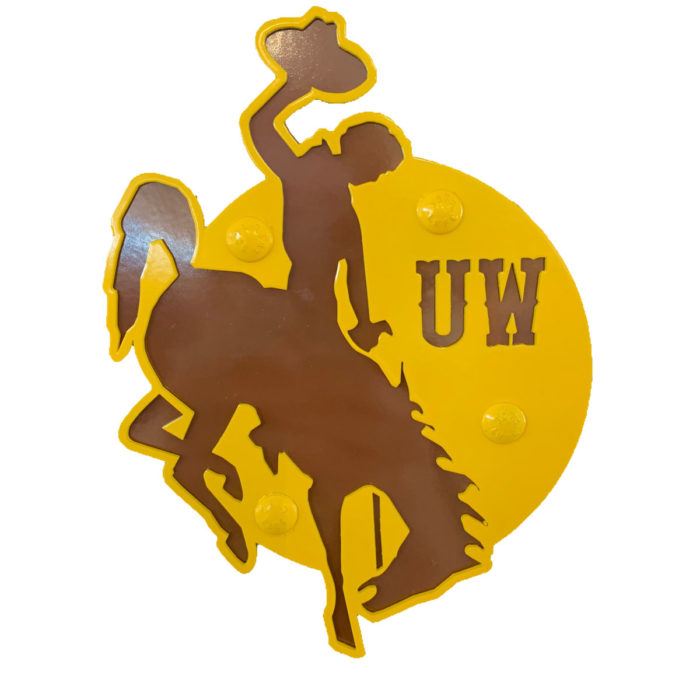 UW Bucking Horse Hitch Cover - Brown/Gold
