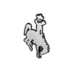 bucking horse shaped auto emblem. chrome finish