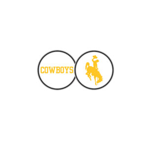 one ball marker with two sides, one with gold bucking horse and one with word Cowboys in gold