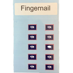 Wyoming State Flag Fingernail Art, pack of 10 nail stickers.
