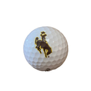 Callaway Warbird Golf Ball with bucking horse printed on ball in brown with gold outline