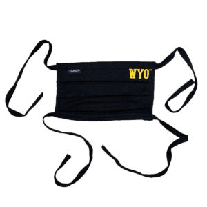 Wyoming Cowboys Pleated Tie Back Face Mask - Black/Gold