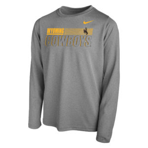 nike wyoming cowboys youth long sleeve tee