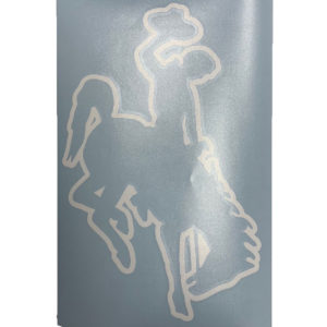 12 inch tall bucking horse outline, vinyl decal in white