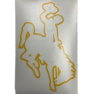 12 inch tall bucking horse outline, vinyl decal in gold